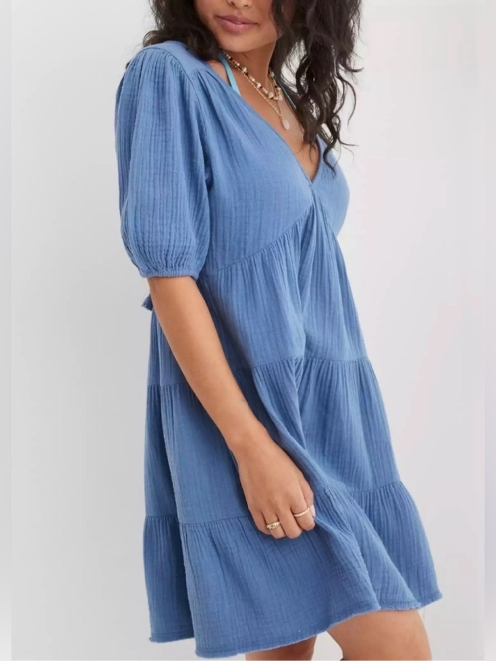 Aerie Pool To Party Blue Cover-Up Dress